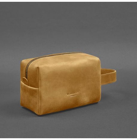 Шкіряна косметичка-несесер 5.0 (жовта) шкіра Crazy Horse