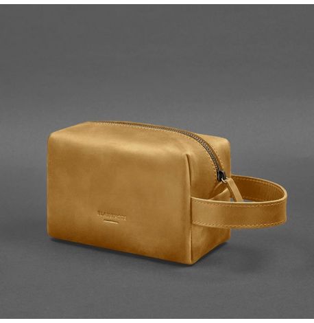 Шкіряна косметичка-несесер 5.0 (жовта) шкіра Crazy Horse