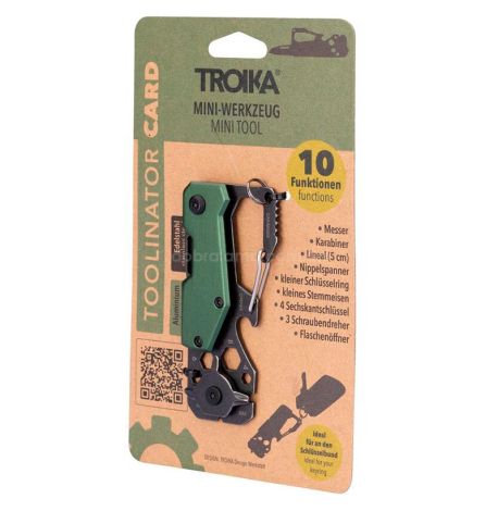 Мультитул 10-в-1 Troika Toolinator Card (зеленый)