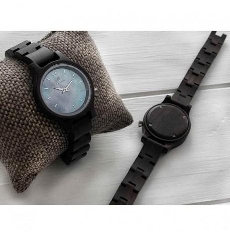 Дерев'яний жіночий наручний годинник Skinwood Blue Star