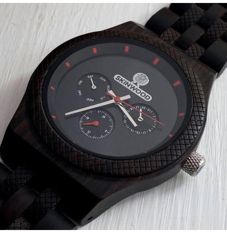 Дерев'яний наручний годинник Skinwood Dark