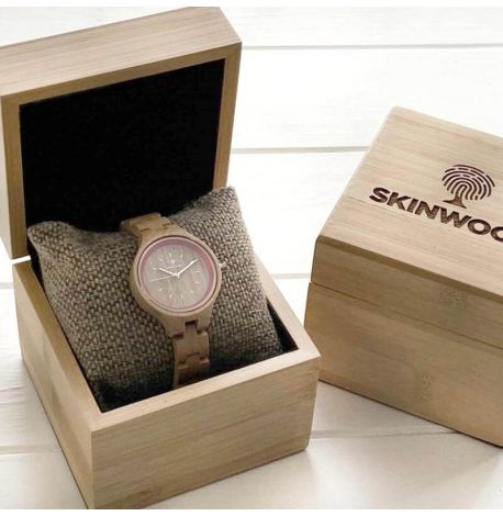 Деревянные женские наручные часы Skinwood Rose