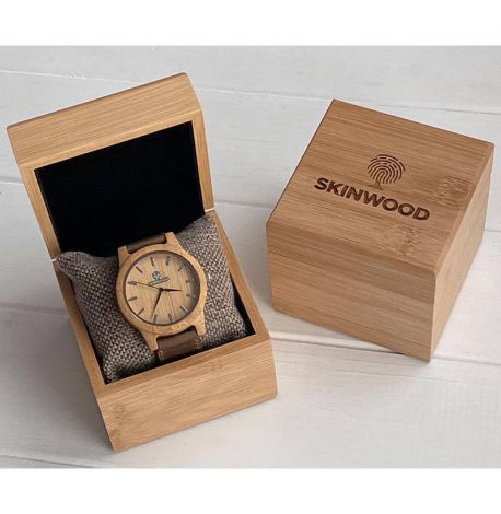 Дерев'яний наручний годинник Skinwood White New