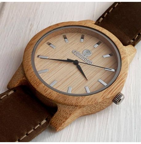 Дерев'яний наручний годинник Skinwood White New