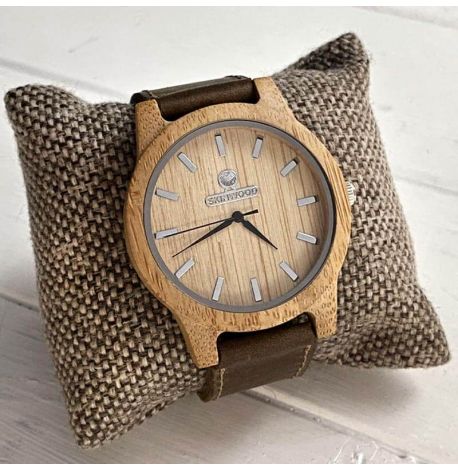 Дерев'яний наручний годинник Skinwood White New