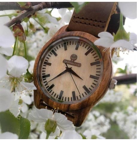 Дерев'яний наручний годинник Skinwood Zebra