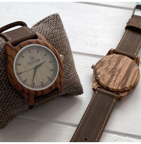 Дерев'яний наручний годинник Skinwood Zebra