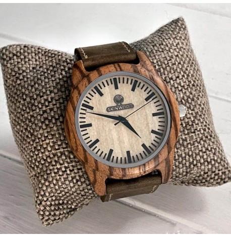 Дерев'яний наручний годинник Skinwood Zebra