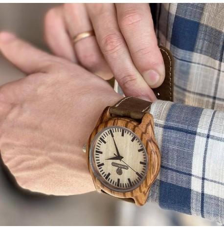 Дерев'яний наручний годинник Skinwood Zebra
