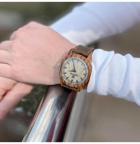 Дерев'яний наручний годинник Skinwood Zebra