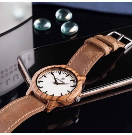 Дерев'яний наручний годинник Skinwood Zebra