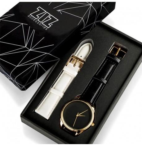 Женские наручные часы ZIZ "Черный минимализм" (золото-черный)