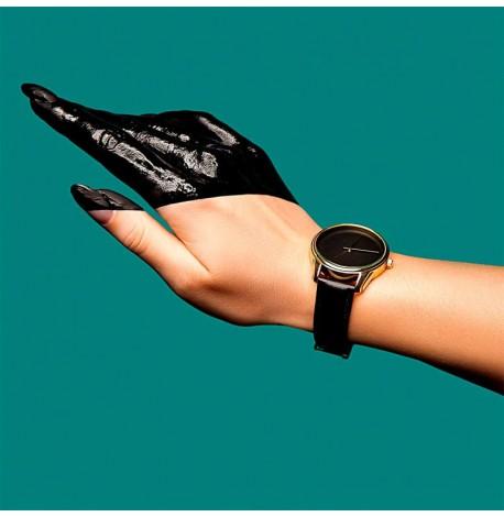 Женские наручные часы ZIZ "Черный минимализм" (золото-черный)