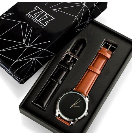 Жіночій наручний годинник ZIZ "Чорний мінімалізм" (коричневий)