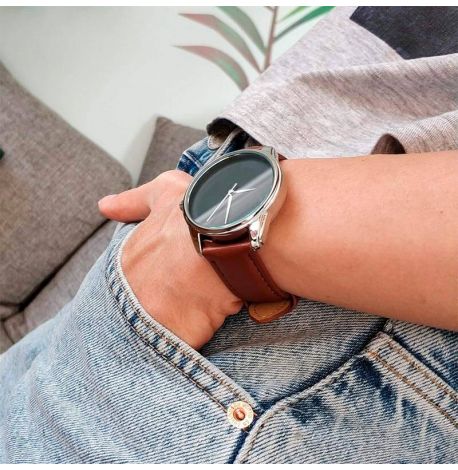 Жіночій наручний годинник ZIZ "Чорний мінімалізм" (коричневий)