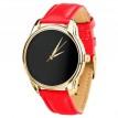 Жіночій наручний годинник ZIZ "Чорний мінімалізм" (золото-червоний)