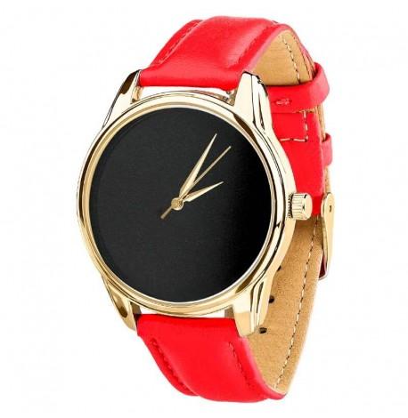 Жіночій наручний годинник ZIZ "Чорний мінімалізм" (золото-червоний)