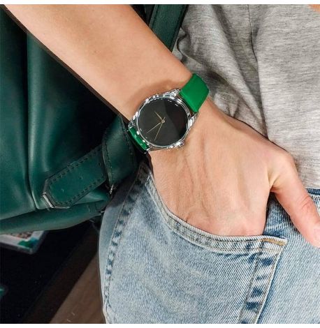 Женские наручные часы ZIZ "Черный минимализм" (зеленый)