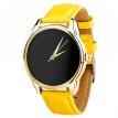 Женские наручные часы ZIZ "Черный минимализм" (золото-желтый)