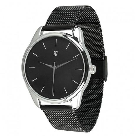 Женские металлические наручные часы ZIZ "Белым по черному"