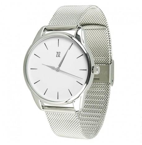 Жіночій металевий наручний годинник ZIZ "Чорним по білому"