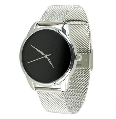 Жіночій металевий наручний годинник ZIZ "Мінімалізм чорний" (срібло)