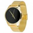 Жіночій металевий наручний годинник ZIZ "Мінімалізм чорний" (золото)