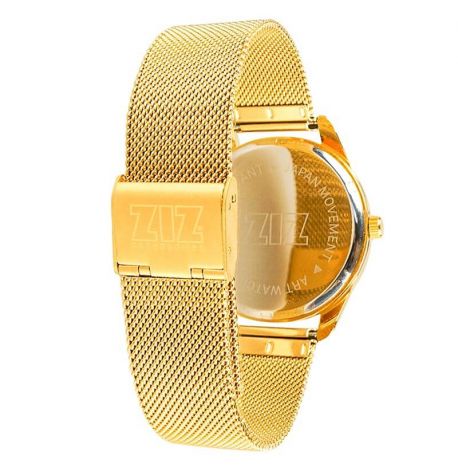 Жіночій металевий наручний годинник ZIZ "Мінімалізм чорний" (золото)