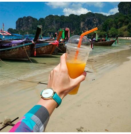 Женские наручные часы ZIZ "Минимализм" (золото-голубой)