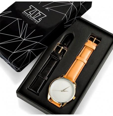 Жіночій наручний годинник ZIZ "Мінімалізм" (золото - світло-коричневий)