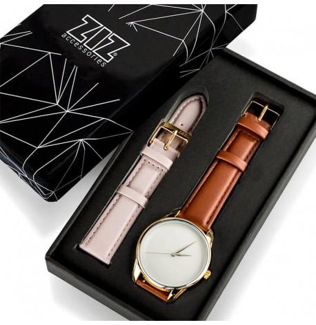 Женские наручные часы ZIZ "Минимализм" (золото-коричневый)