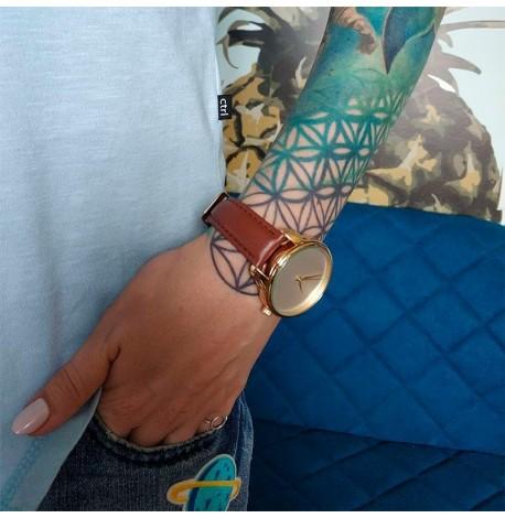 Женские наручные часы ZIZ "Минимализм" (золото-коричневый)