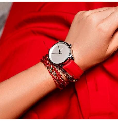 Жіночій наручний годинник ZIZ "Мінімалізм" (червоний)