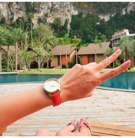 Жіночій наручний годинник ZIZ "Мінімалізм" (золото-червоний)