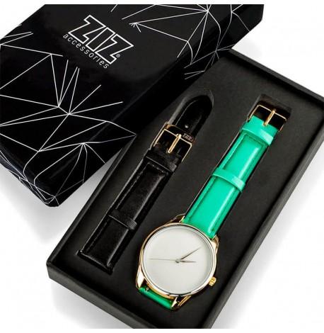 Жіночій наручний годинник ZIZ "Мінімалізм" (золото - м'ятно-бірюзовий)