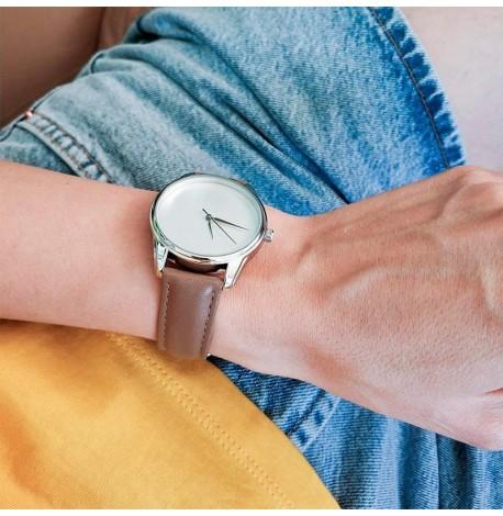 Жіночій наручний годинник ZIZ "Мінімалізм" (сіро-коричневий)