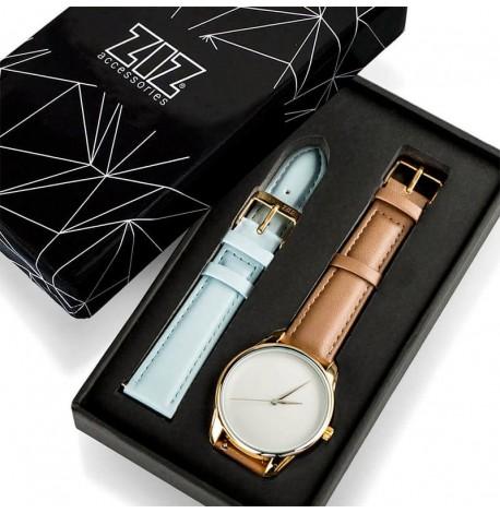 Женские наручные часы ZIZ "Минимализм" (золото - серо-коричневый)