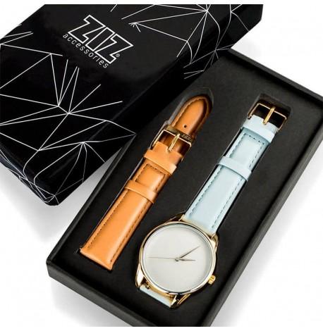Жіночій наручний годинник ZIZ "Мінімалізм" (золото - світло-блакитний)