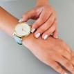 Жіночій наручний годинник ZIZ "Мінімалізм" (золото - світло-блакитний)