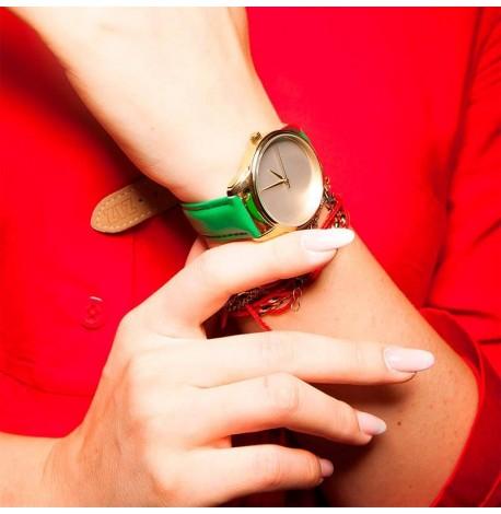 Женские наручные часы ZIZ "Минимализм" (золото-зеленый)