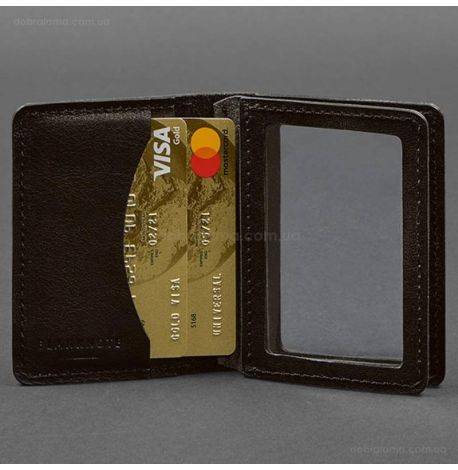 Кожаная обложка для прав или id-паспорта 2.0 (темно-коричневая)