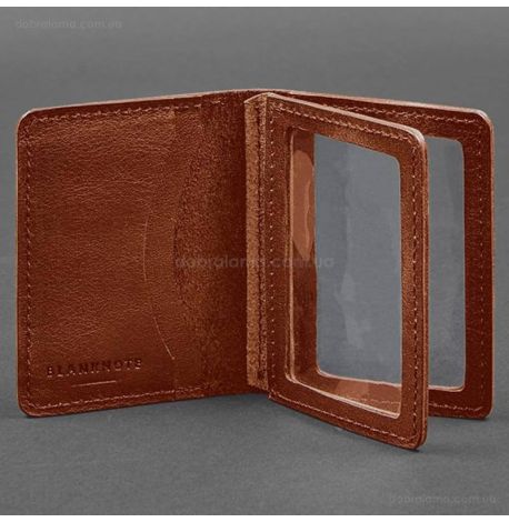 Шкіряна обкладинка для прав або id-паспорта 2.0 (світло-коричнева)