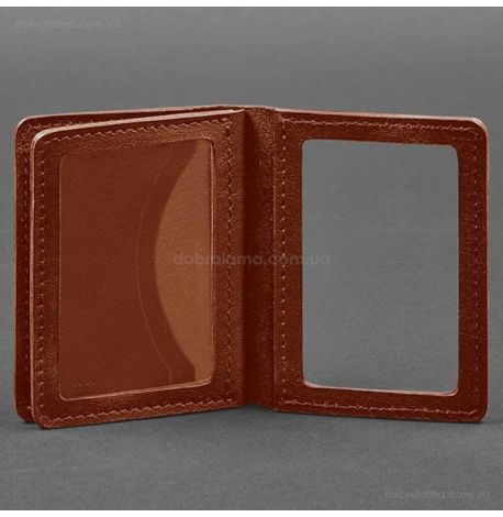 Шкіряна обкладинка для прав або id-паспорта 2.0 (світло-коричнева)