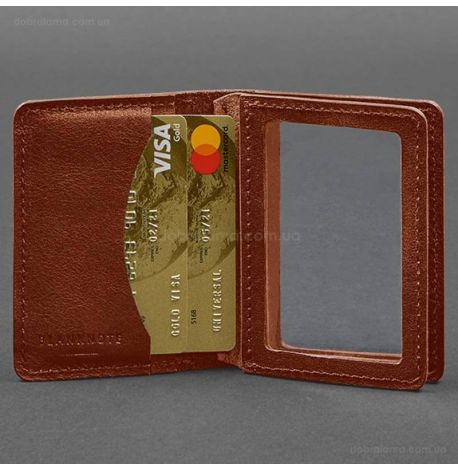 Шкіряна обкладинка для прав або id-паспорта 2.0 (світло-коричнева)