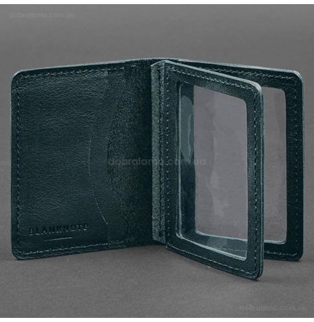 Кожаная обложка для прав или id-паспорта 2.0 (зеленая)