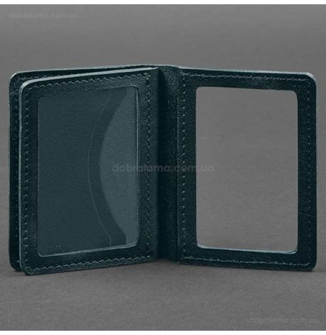 Кожаная обложка для прав или id-паспорта 2.0 (зеленая)