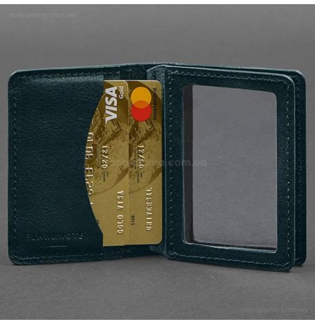Кожаная обложка для прав или id-паспорта 2.0 (зеленая)