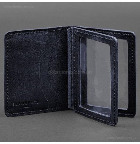 Шкіряна обкладинка для прав або id-паспорта 2.0 (темно-синя)