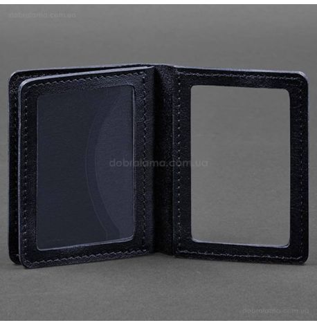 Шкіряна обкладинка для прав або id-паспорта 2.0 (темно-синя)