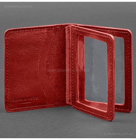 Шкіряна обкладинка для прав або id-паспорта 2.0 (червона)